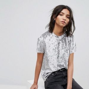 ASOS crushes velvet cropped T-shirt
